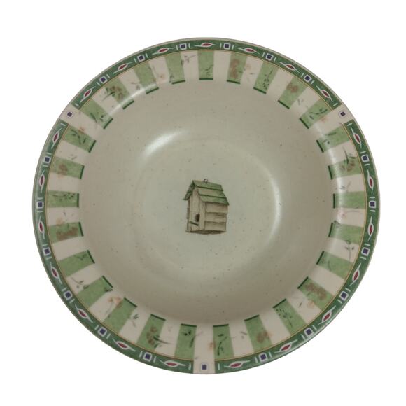 Portfolio By Phfaltzgraff Naturewood Bowl 7.25" Diameter Green Floral Print - Picture 1 of 7